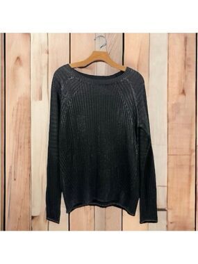 Line Black Coated Slouch Sweater Size XS